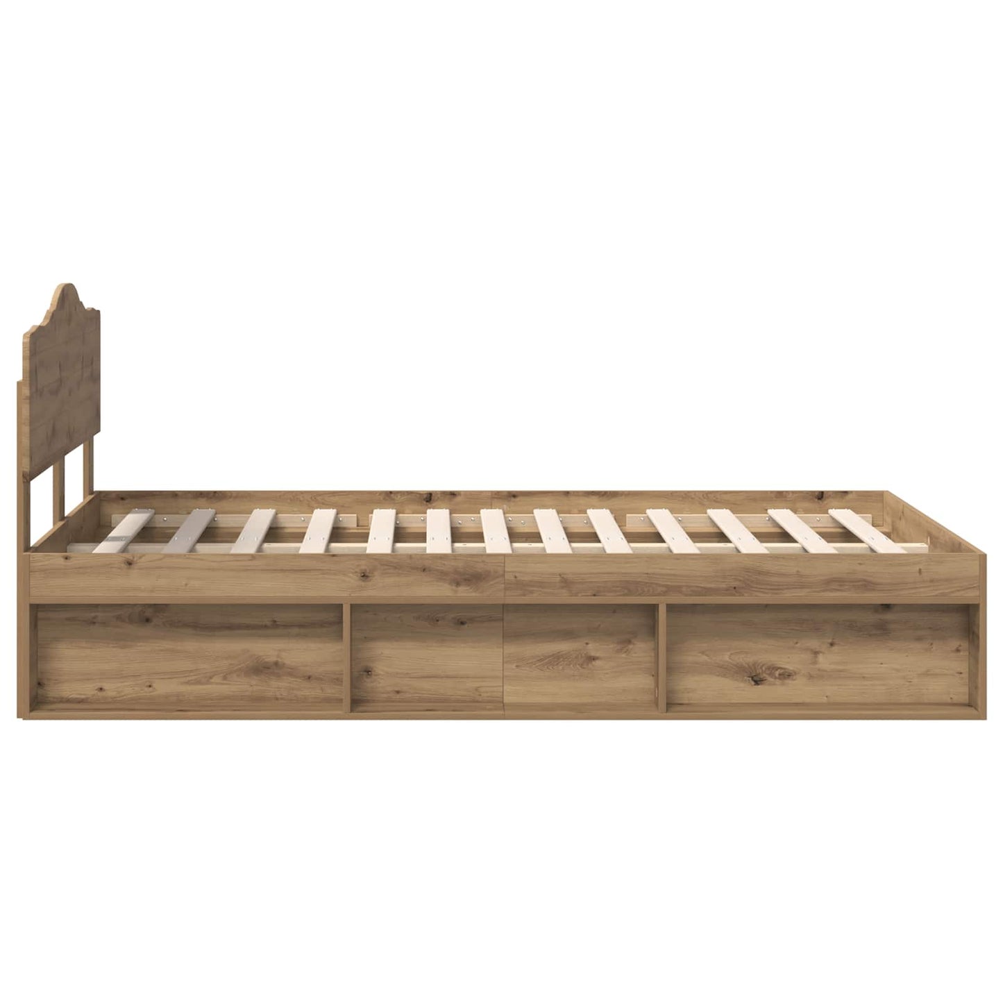 Bed Frame Artisian Oak 120 x 200 cm Solid Pine Wood