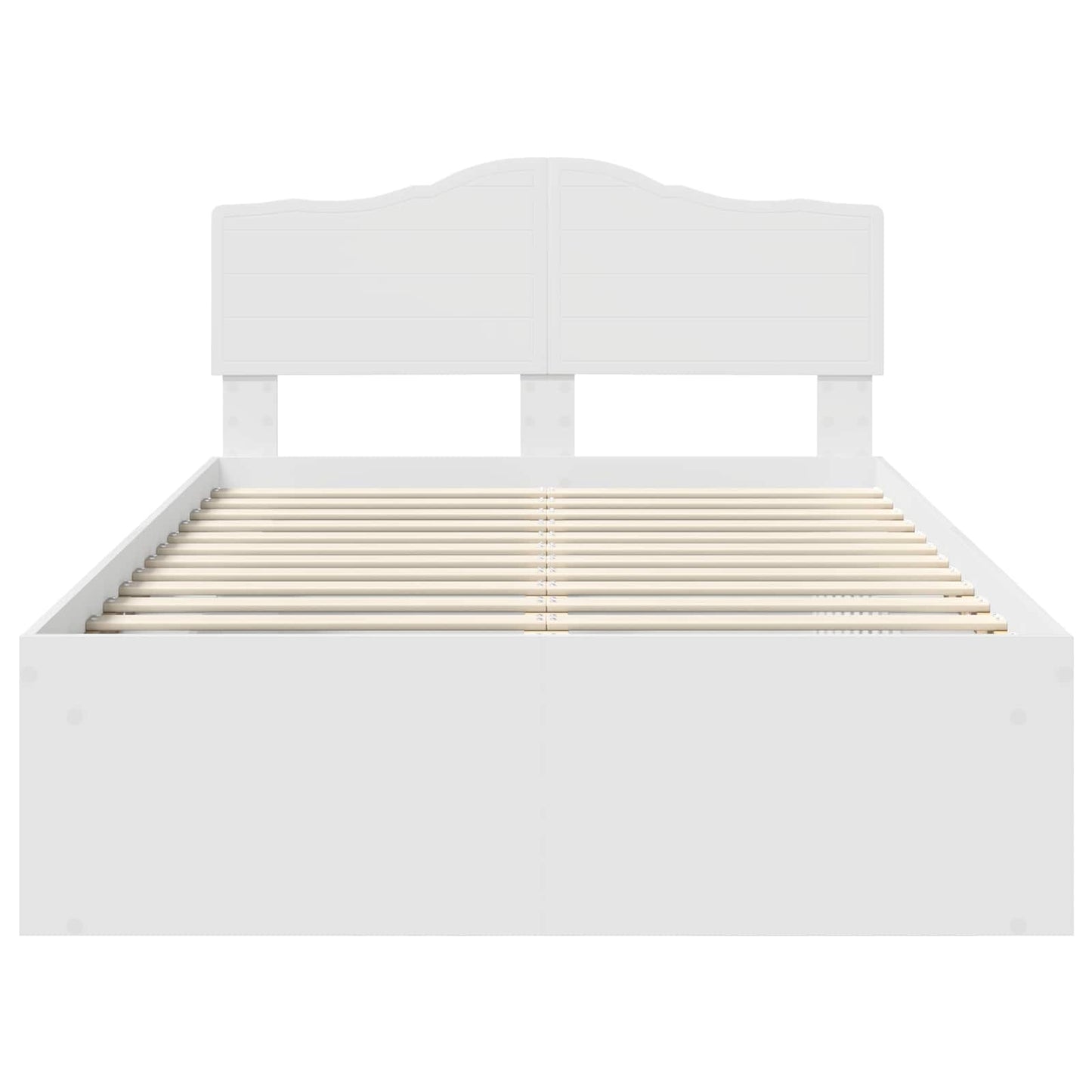 Bed Frame with Headboard White 120 x 190 cm Solid Pine Wood