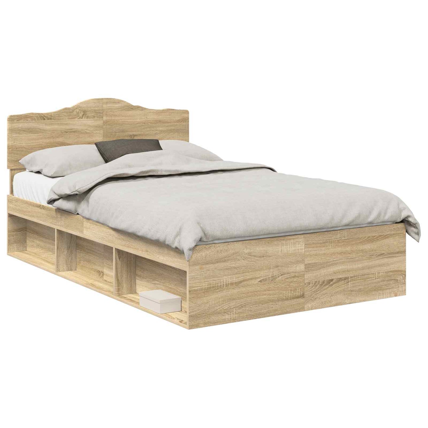 Bed Frame with Headboard Sonoma 120 x 190 cm Solid Pine Wood