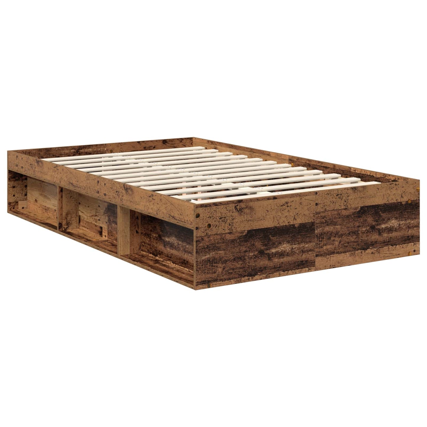 Bed Frame with Headboard Old Wood 120 x 190 cm Solid Pine Wood
