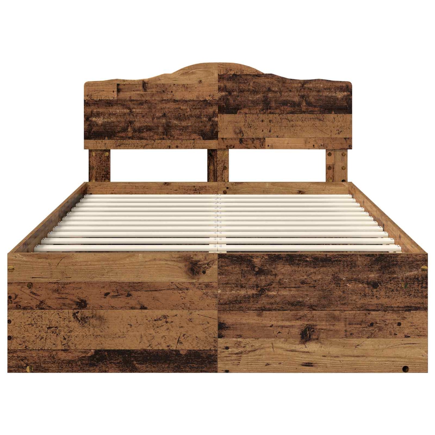 Bed Frame with Headboard Old Wood 120 x 190 cm Solid Pine Wood