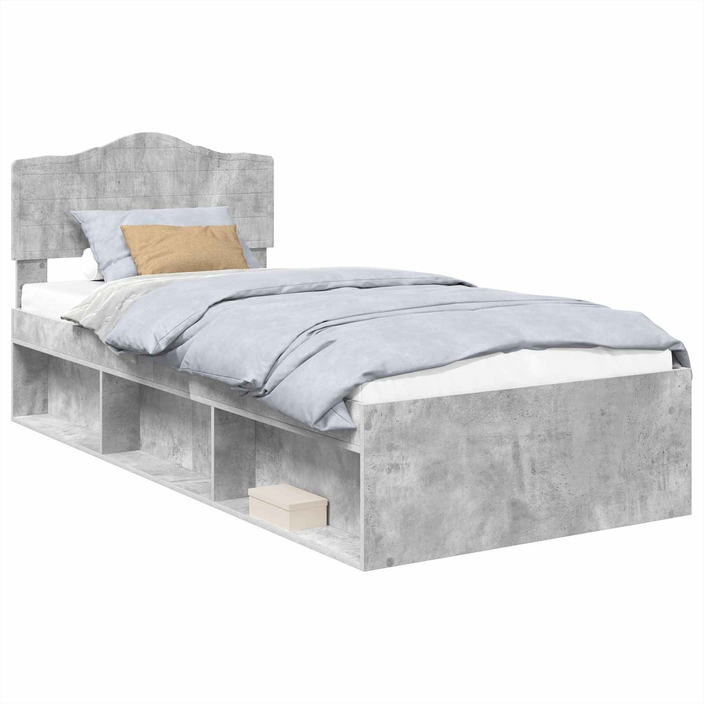 Bed Frame Concerte Grey 100 x 200 cm Solid Pine Wood