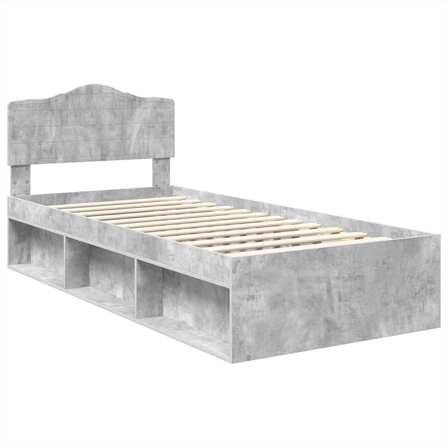 Bed Frame Concerte Grey 100 x 200 cm Solid Pine Wood