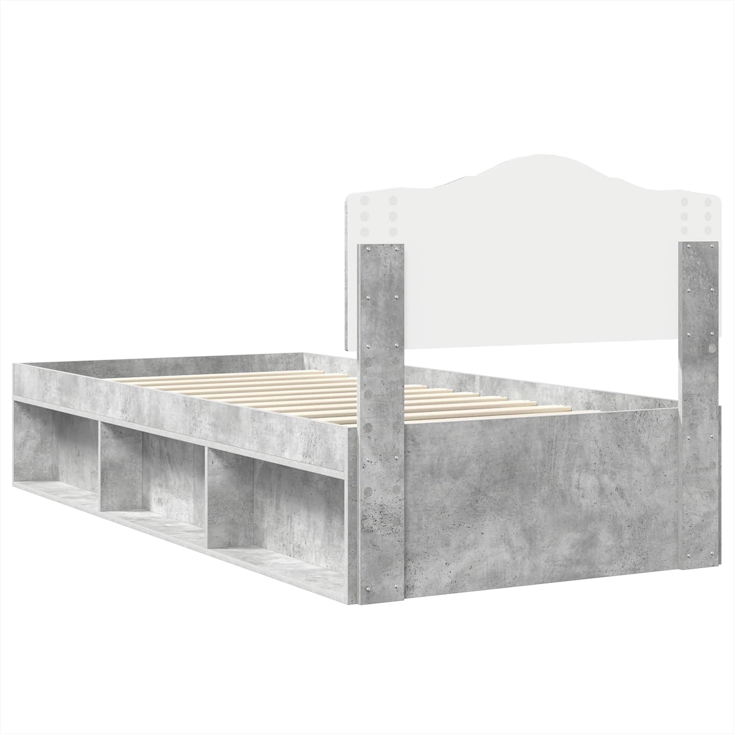 Bed Frame Concerte Grey 100 x 200 cm Solid Pine Wood