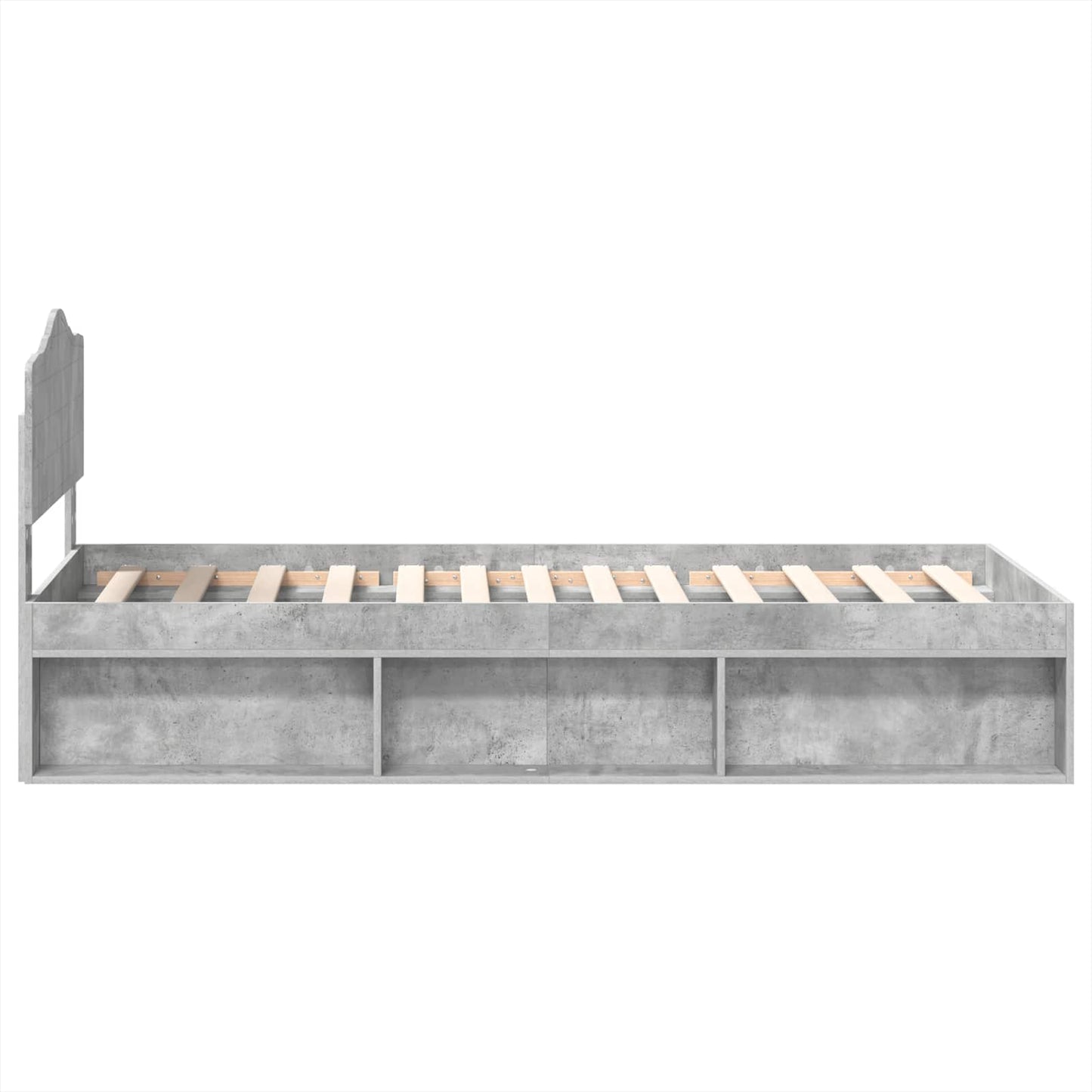 Bed Frame Concerte Grey 100 x 200 cm Solid Pine Wood