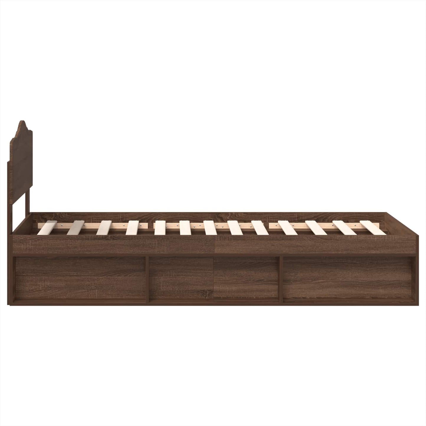 Bed Frame with Headboard Brown Oak 90 x 200 cm Solid Pine Wood