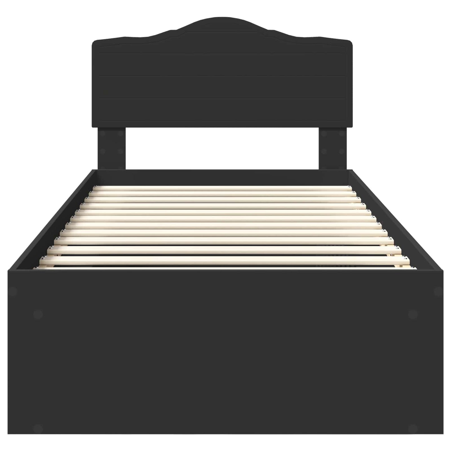 Bed Frame with Headboard Black 90 x 190 cm Solid Pine Wood