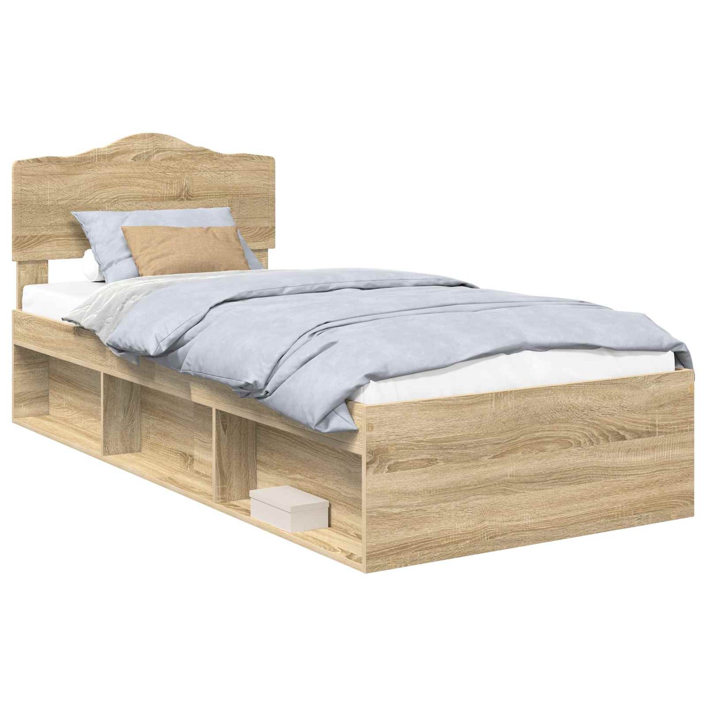 Bed Frame with Headboard Sonoma 90 x 190 cm Solid Pine Wood