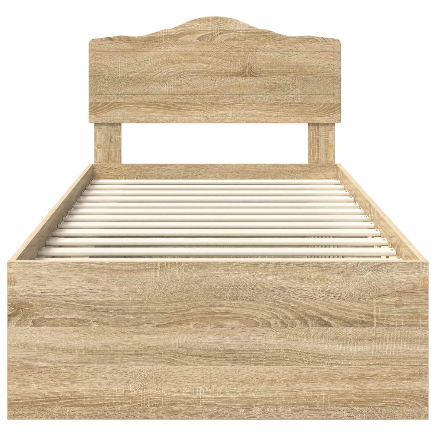 Bed Frame with Headboard Sonoma 90 x 190 cm Solid Pine Wood