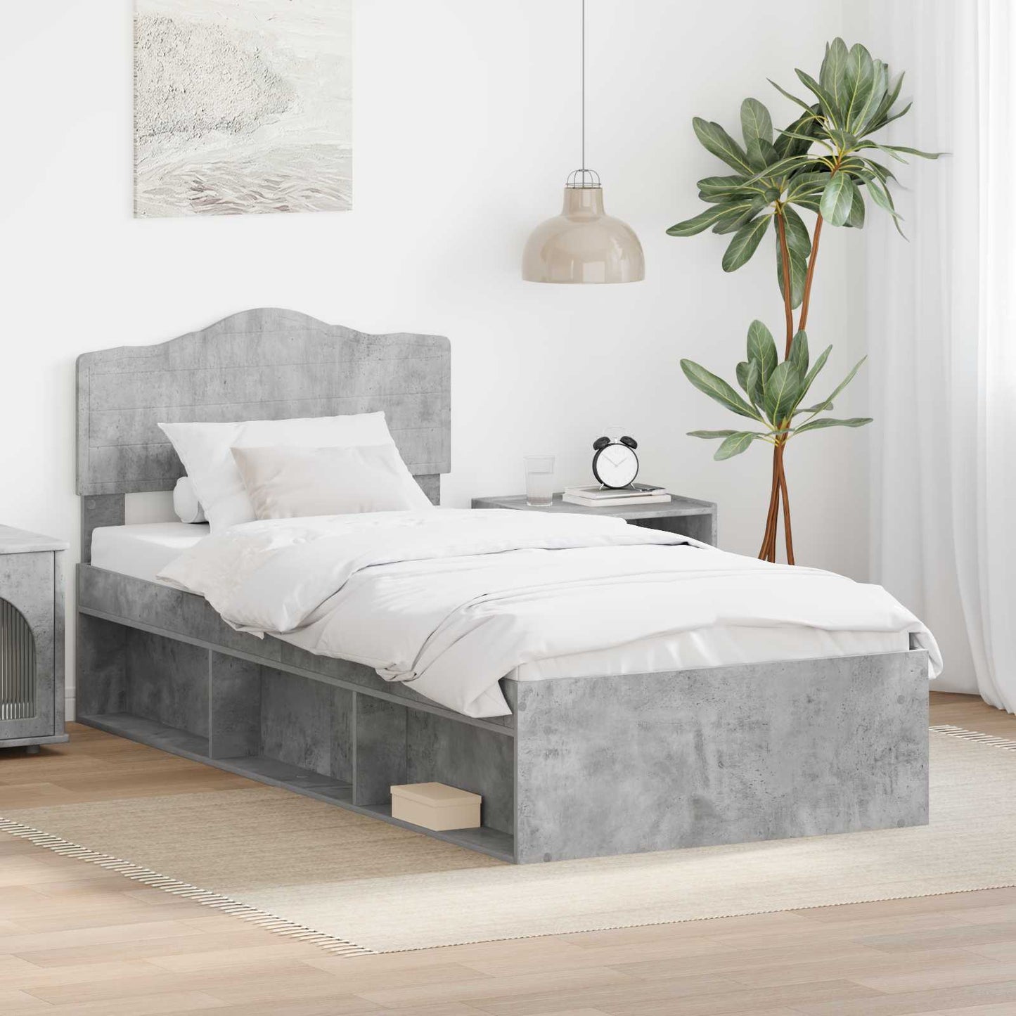 Bed Frame Concerte Grey 90 x 190 cm Solid Pine Wood