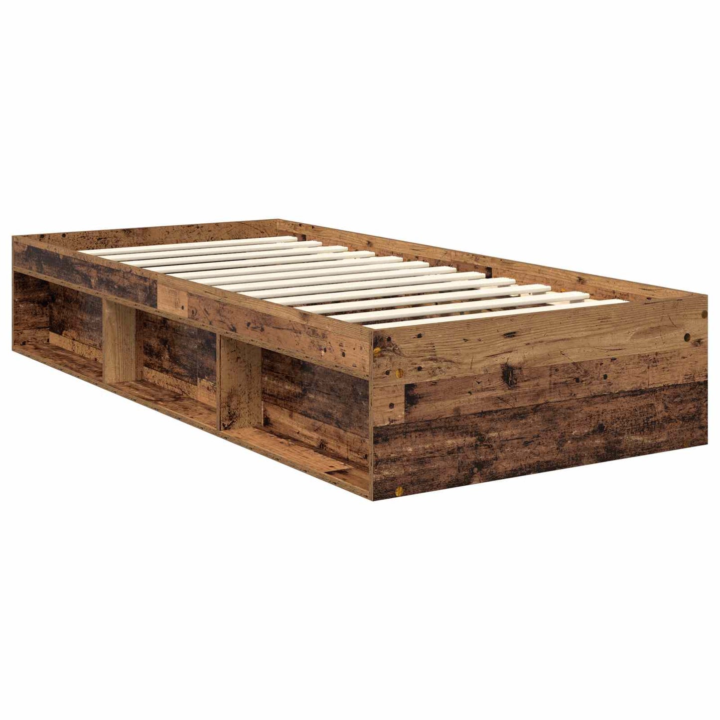 Bed Frame with Headboard Old Wood 90 x 190 cm Solid Pine Wood