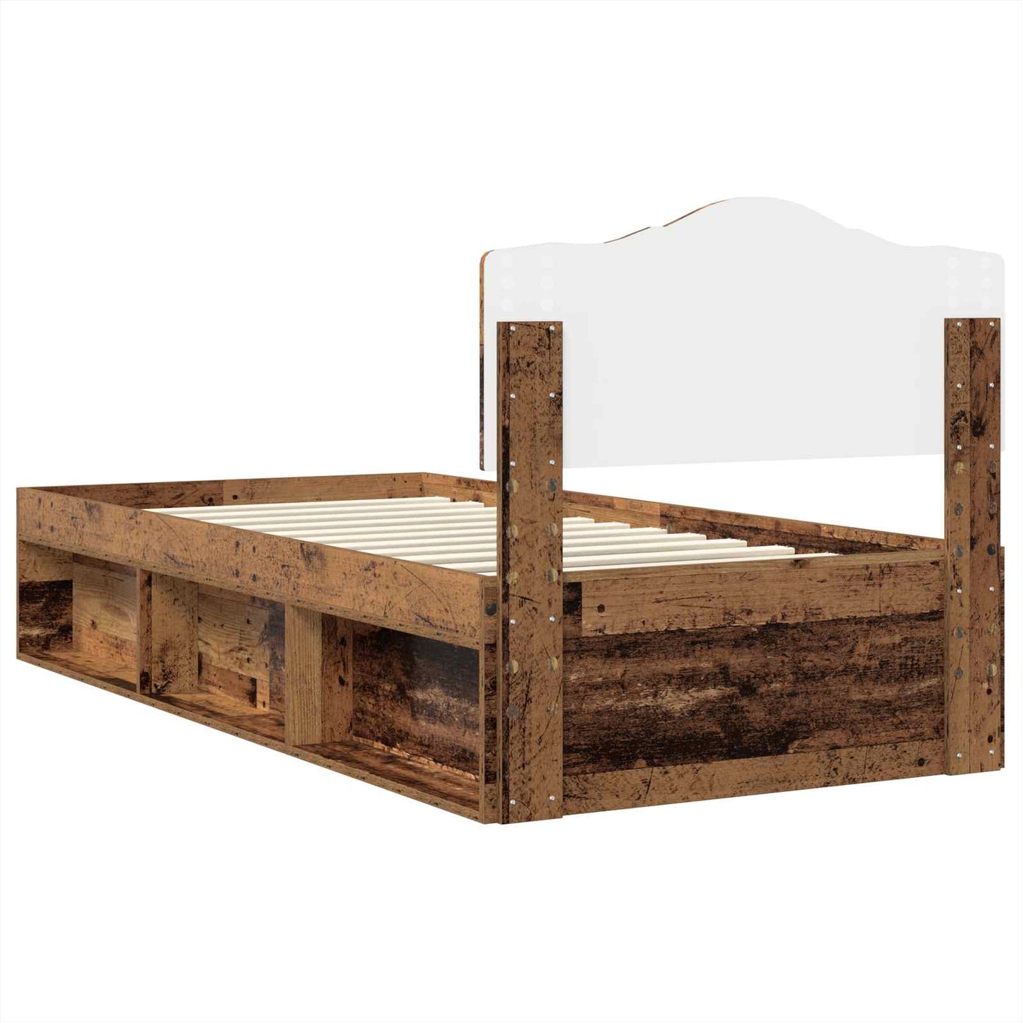 Bed Frame with Headboard Old Wood 90 x 190 cm Solid Pine Wood