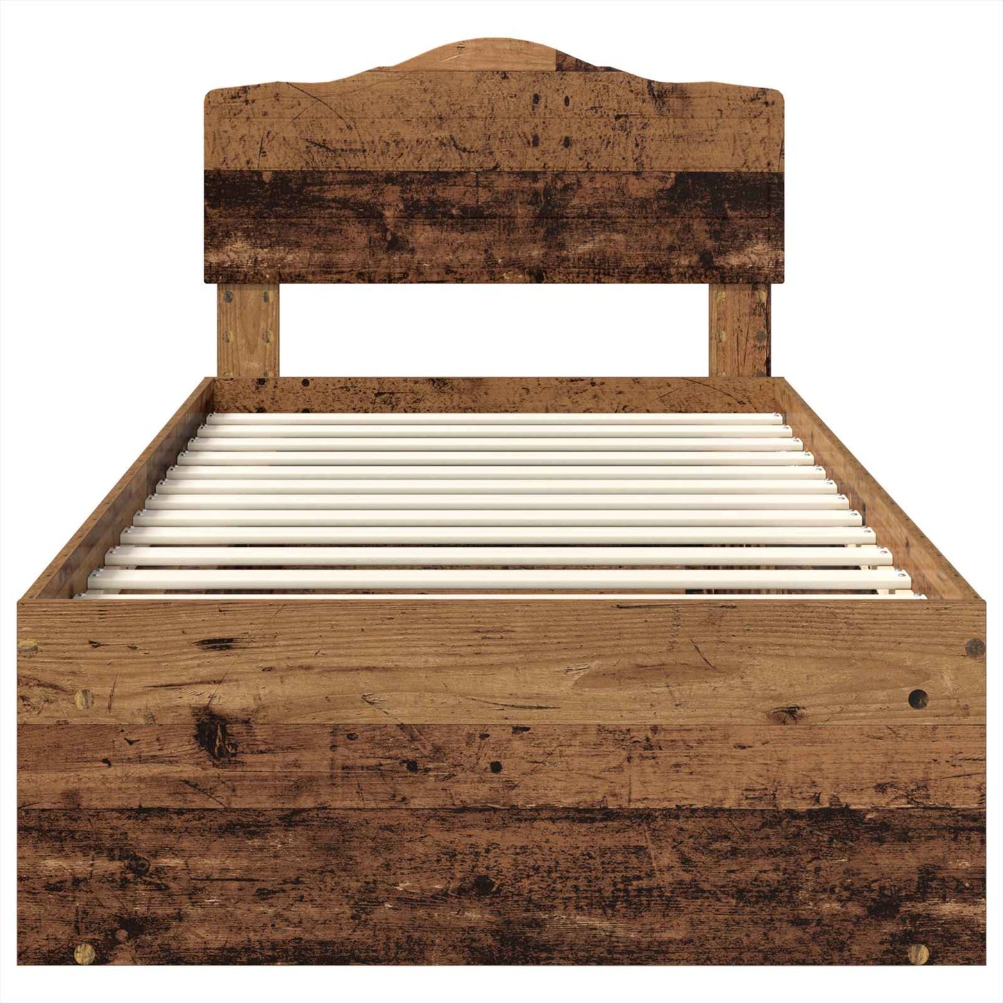 Bed Frame with Headboard Old Wood 90 x 190 cm Solid Pine Wood