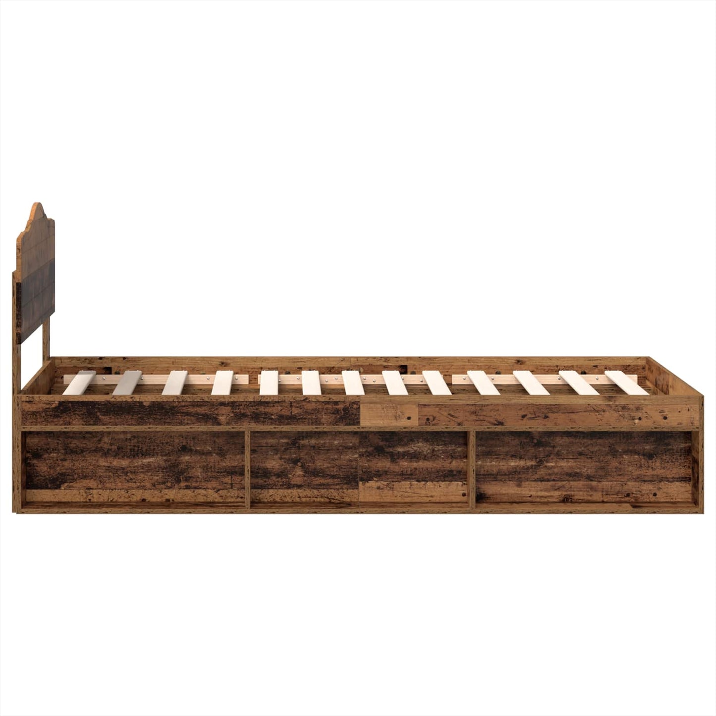 Bed Frame with Headboard Old Wood 90 x 190 cm Solid Pine Wood