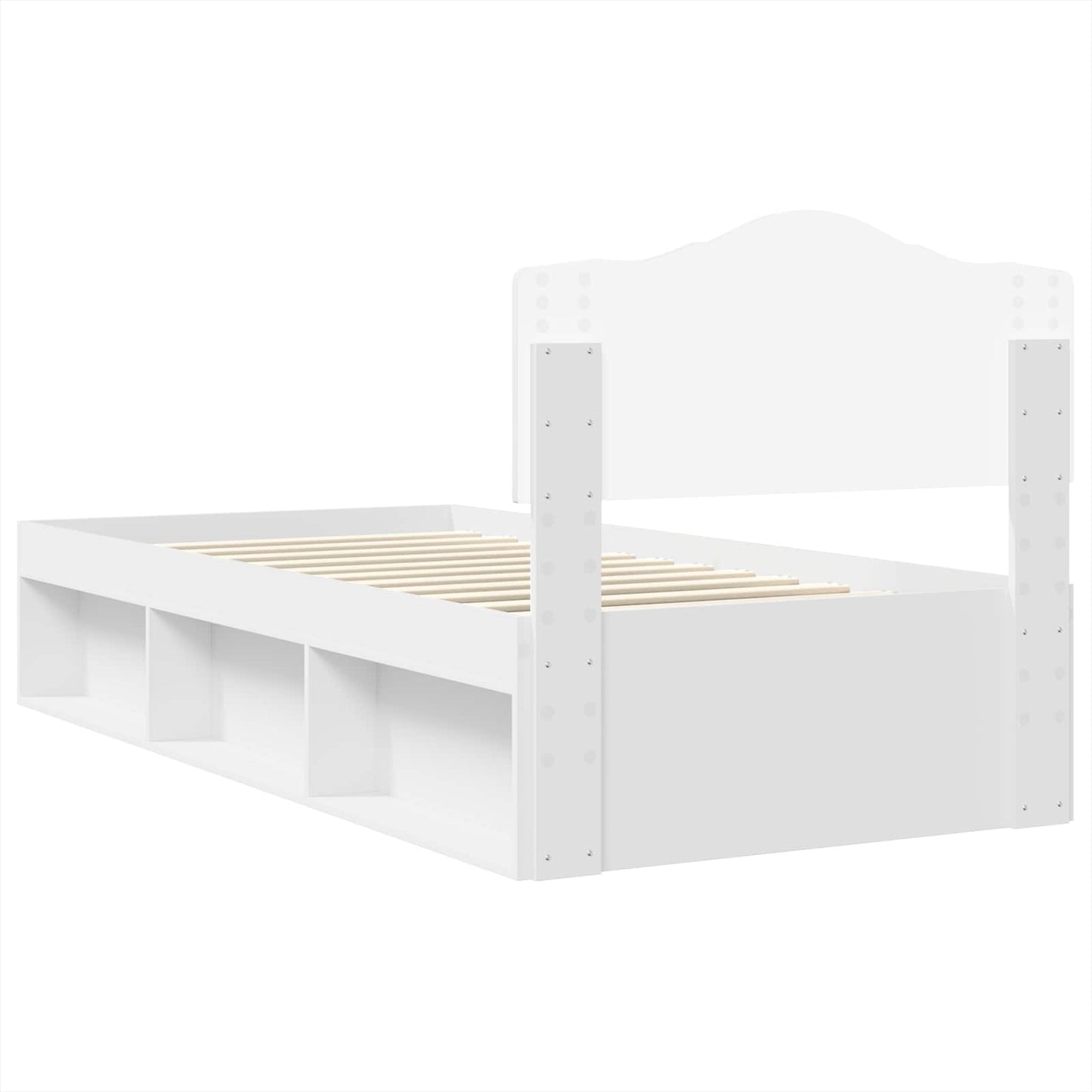 Bed Frame with Headboard White 75 x 190 cm Solid Pine Wood