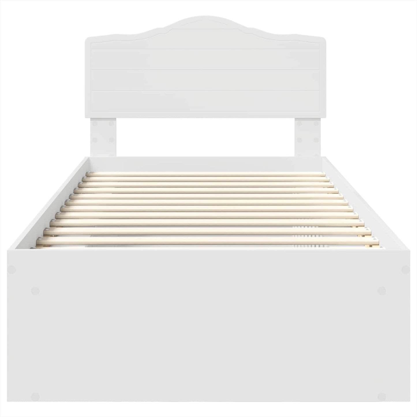 Bed Frame with Headboard White 75 x 190 cm Solid Pine Wood