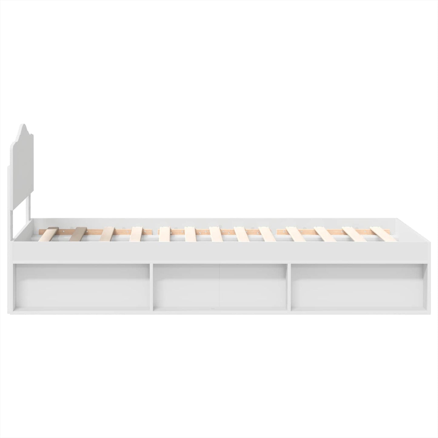 Bed Frame with Headboard White 75 x 190 cm Solid Pine Wood