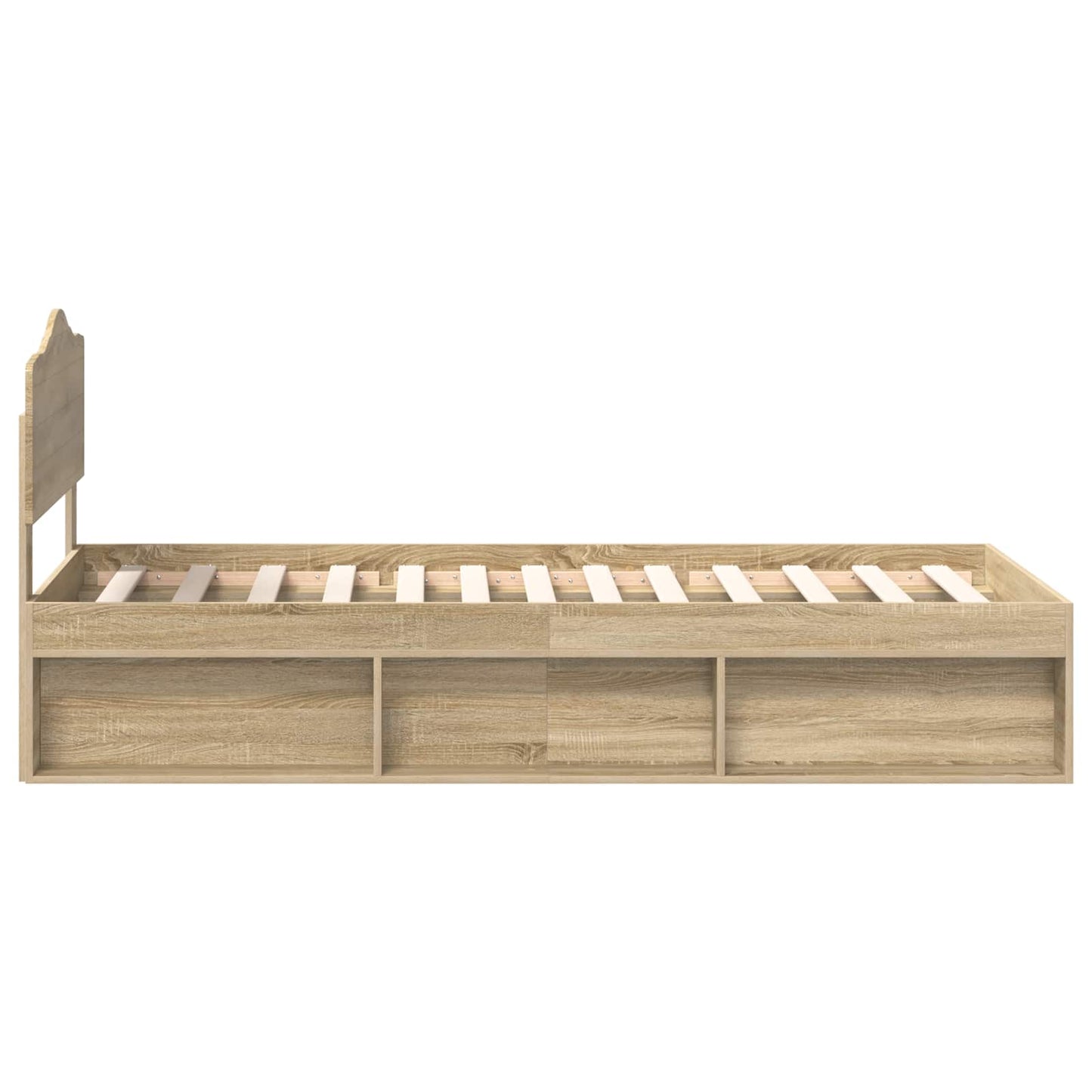 Bed Frame with Headboard Sonoma Oak 75 x 190 cm Solid Pine Wood