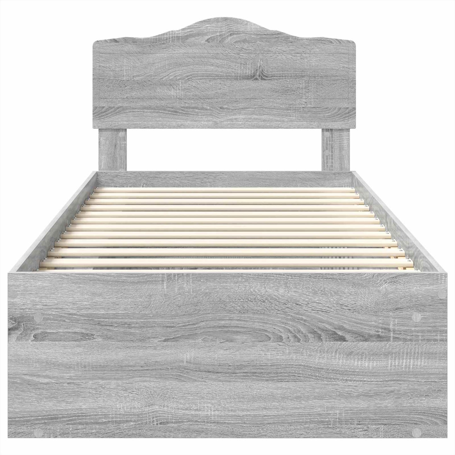 Bed Frame Grey Sonoma 75 x 190 cm Solid Pine Wood