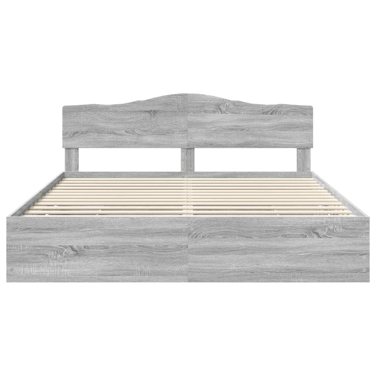 Bed Frame with Drawer Grey Sonoma 200 x 200 cm Engineer Wood