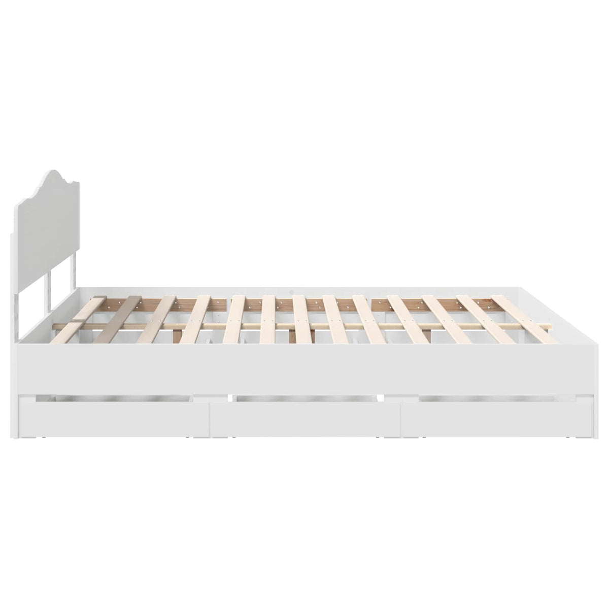 Bed Frame with Drawer White 180 x 200 cm Engineer Wood