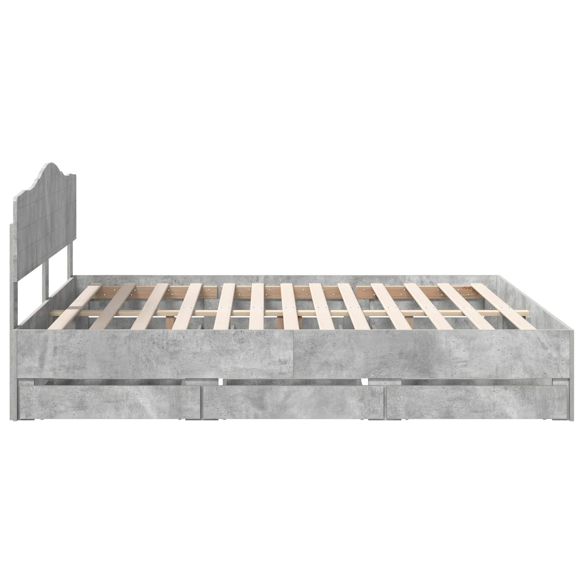 Bed Frame with Drawer Concrete Grey 180 x 200 cm Engineer Wood