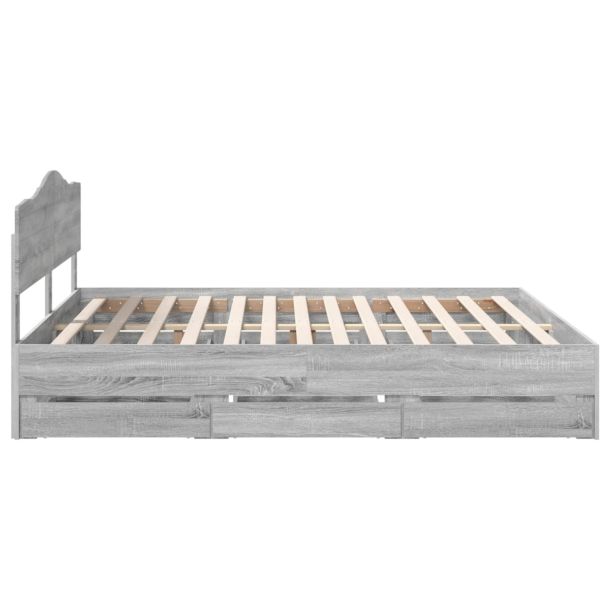 Bed Frame with Drawer Grey Sonoma 180 x 200 cm Engineer Wood