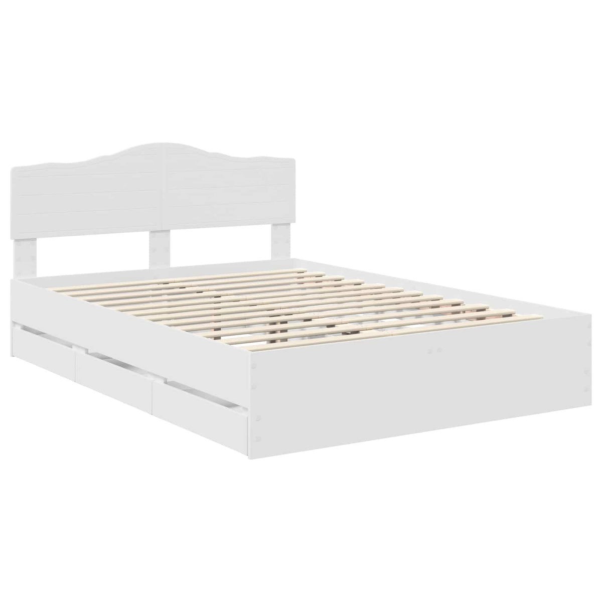 Bed Frame with Drawer White 160 x 200 cm Engineer Wood