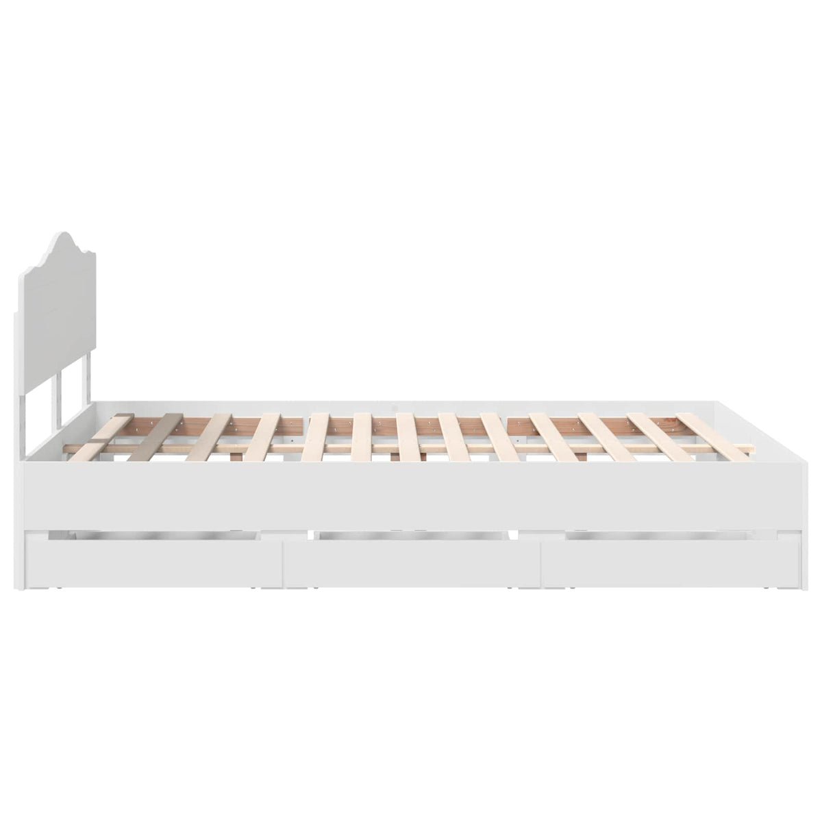 Bed Frame with Drawer White 160 x 200 cm Engineer Wood