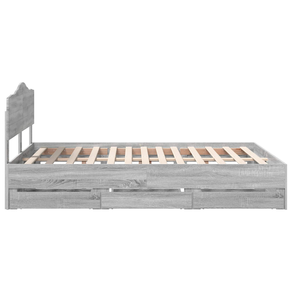 Bed Frame with Drawer Grey Sonoma 140 x 200 cm Engineer Wood