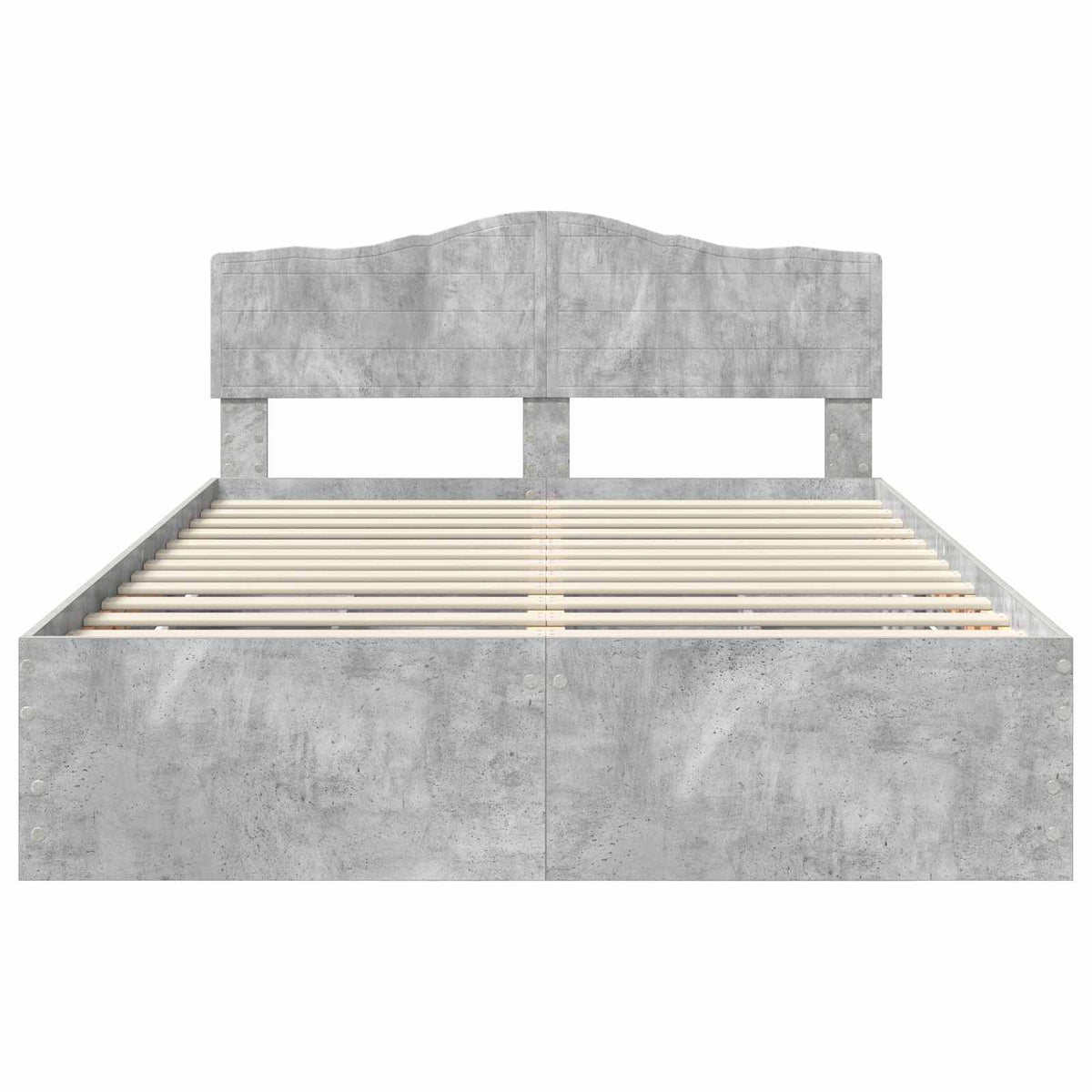 Bed Frame with Drawer Concrete Grey 140 x 190 cm Engineer Wood