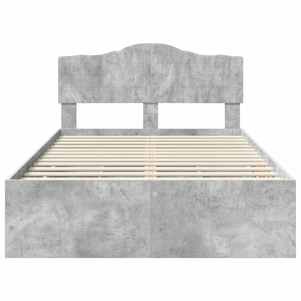 Bed Frame with Drawer Concrete Grey 135 x 190 cm Engineer Wood