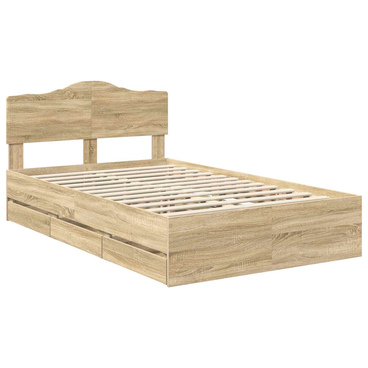 Bed Frame with Drawer Sonoma Oak 120 x 190 cm Engineer Wood
