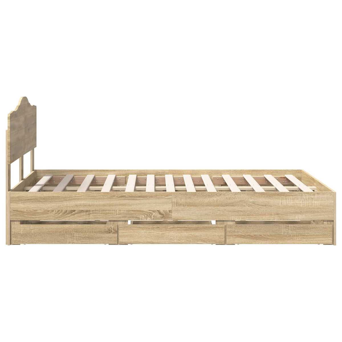 Bed Frame with Drawer Sonoma Oak 120 x 190 cm Engineer Wood