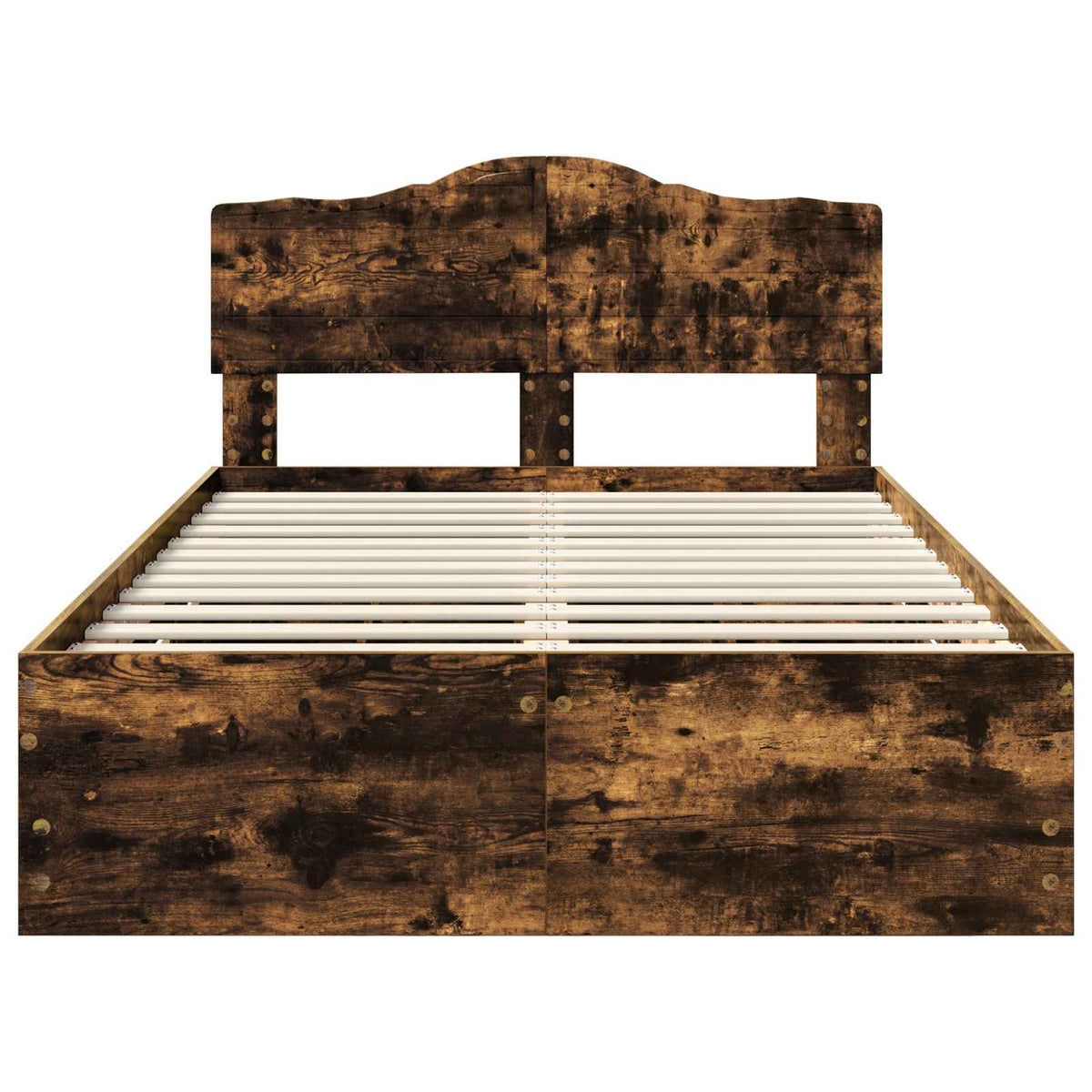 Bed Frame with Drawer Smoked Oak 120 x 190 cm Engineer Wood