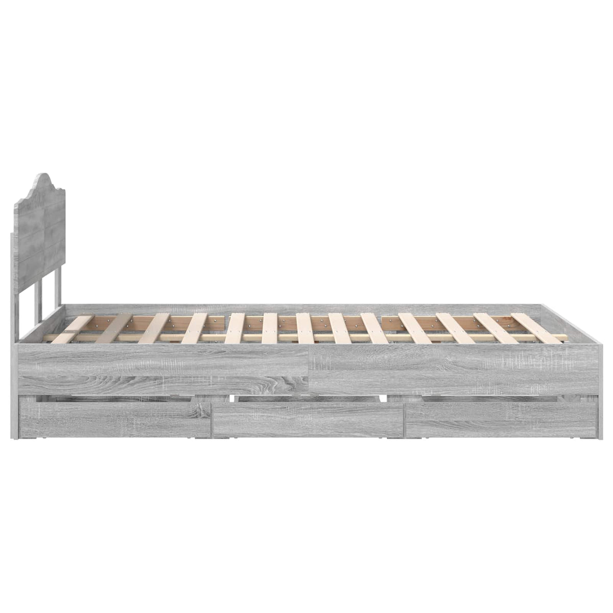 Bed Frame with Drawer Grey Sonoma 120 x 190 cm Engineer Wood
