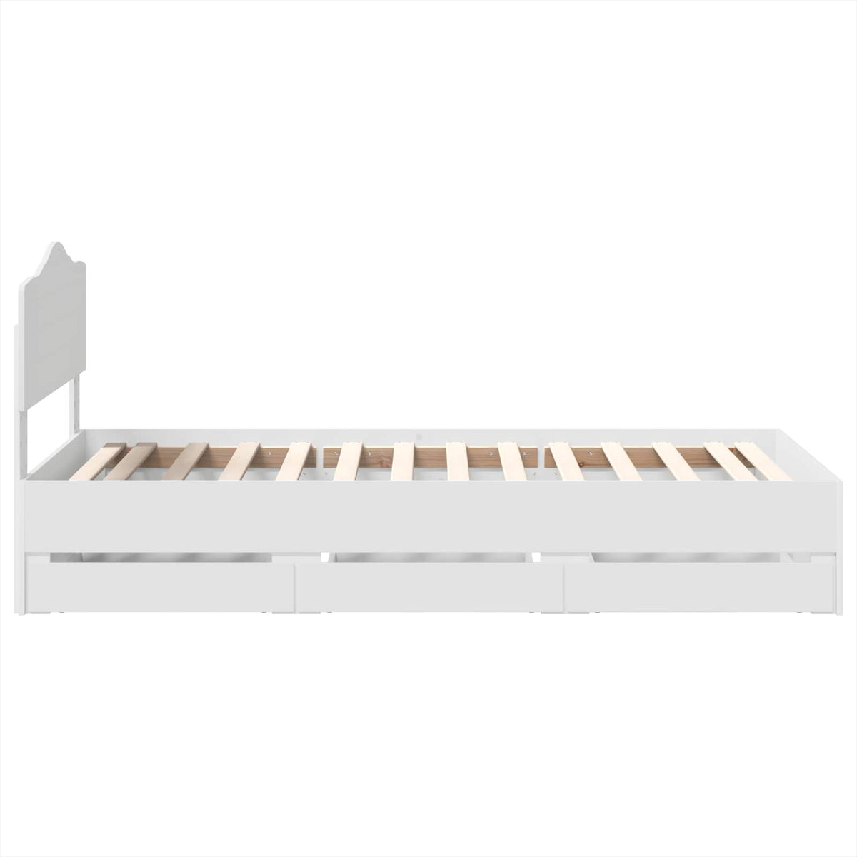 Bed Frame with Drawer White 100 x 200 cm Engineer Wood