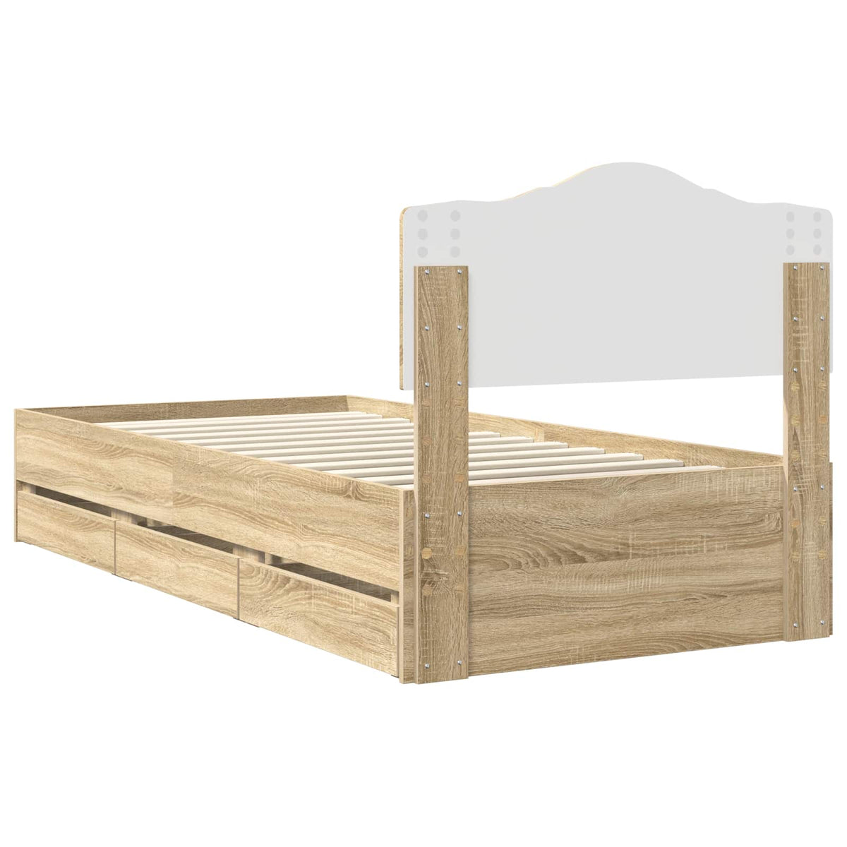 Bed Frame with Drawer Sonoma Oak 100 x 200 cm Engineer Wood