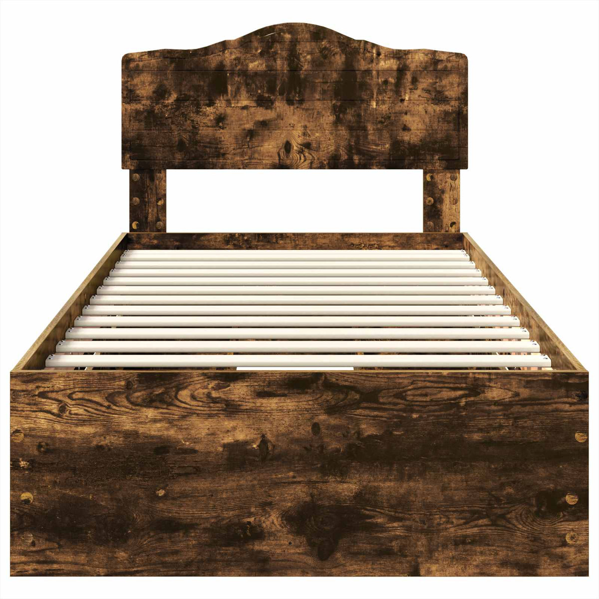 Bed Frame with Drawer Smoked Oak 100 x 200 cm Engineer Wood