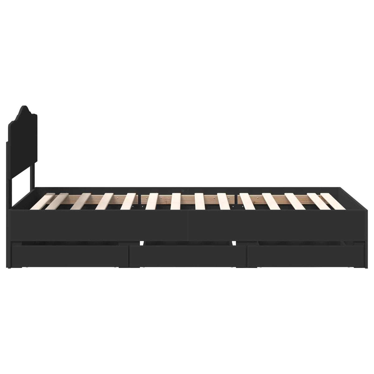 Bed Frame with Drawer Black 90 x 200 cm Engineer Wood