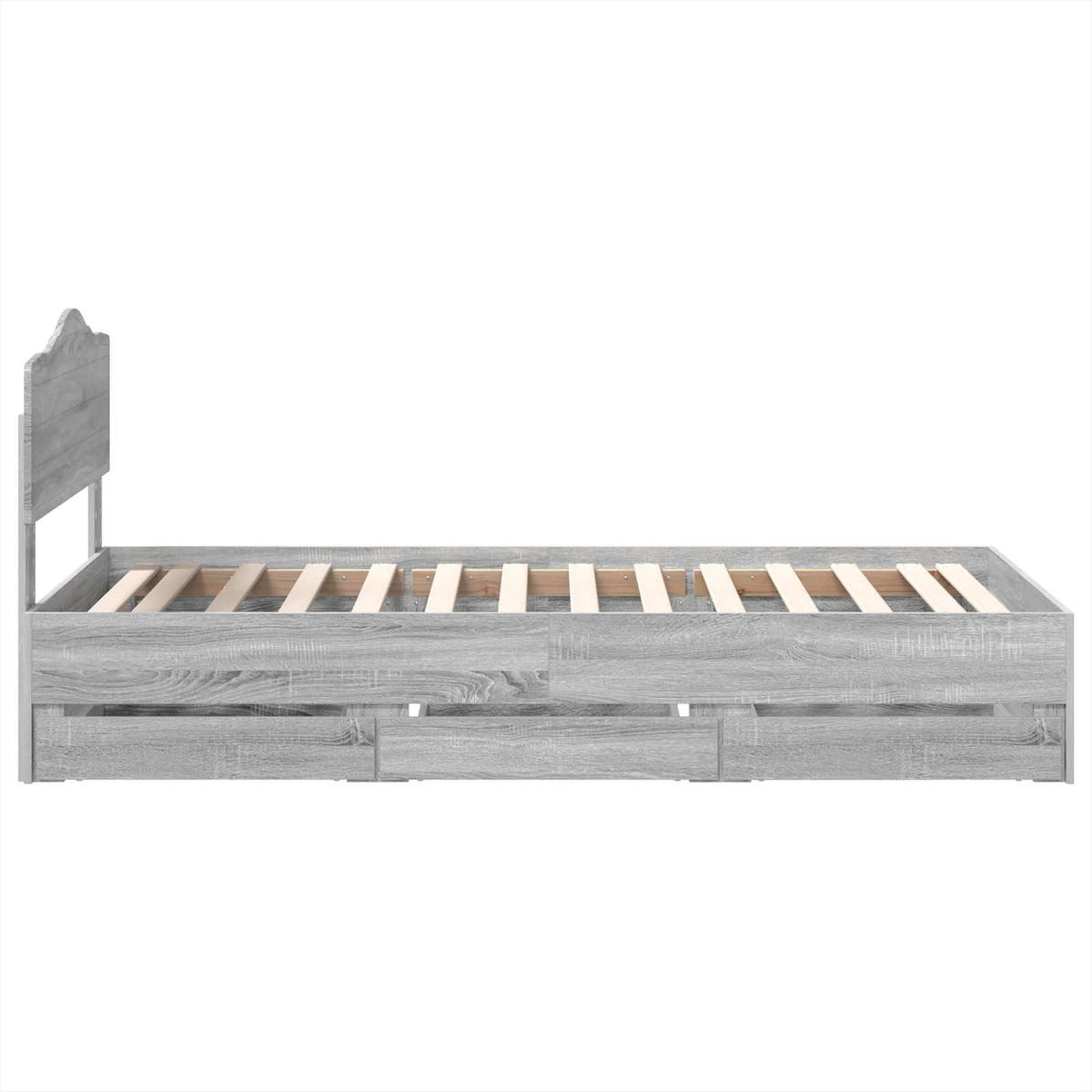 Bed Frame with Drawer Grey Sonoma 90 x 200 cm Engineer Wood