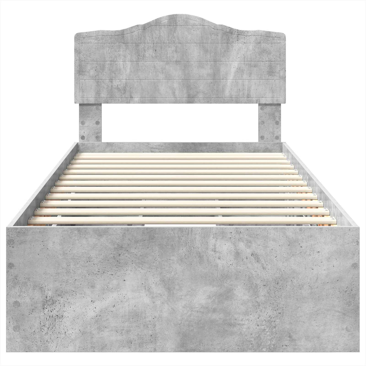 Bed Frame with Drawer Concrete Grey 90 x 190 cm Engineer Wood