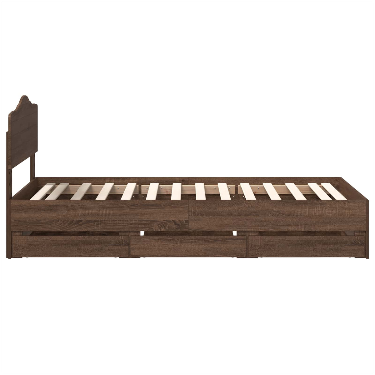 Bed Frame with Drawer Brown Oak 90 x 190 cm Engineer Wood