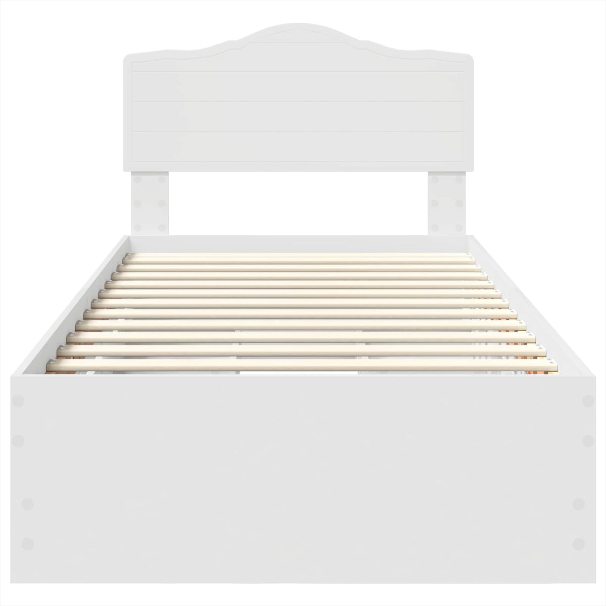 Bed Frame with Drawer White 75 x 190 cm Engineer Wood