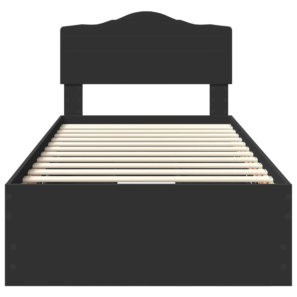 Bed Frame with Drawer Black 75 x 190 cm Engineer Wood