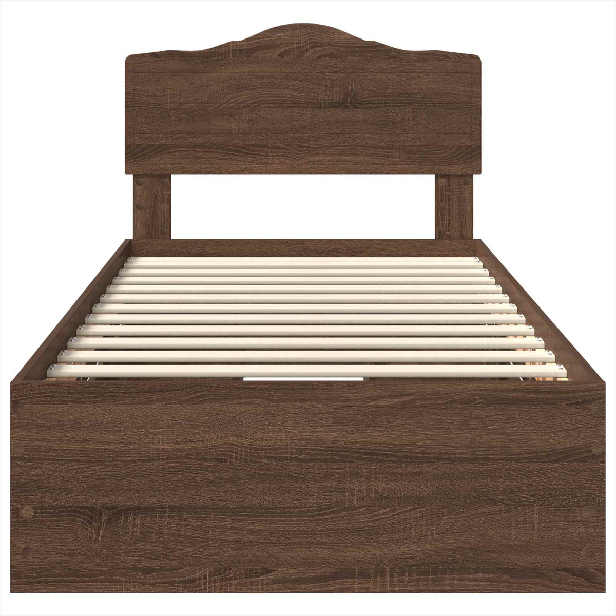 Bed Frame with Drawer Brown Oak 75 x 190 cm Engineer Wood