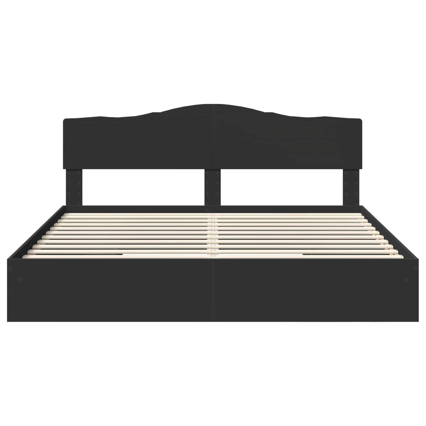 Storage Bed with Headboard Black 200 x 200 cm Engineered Wood