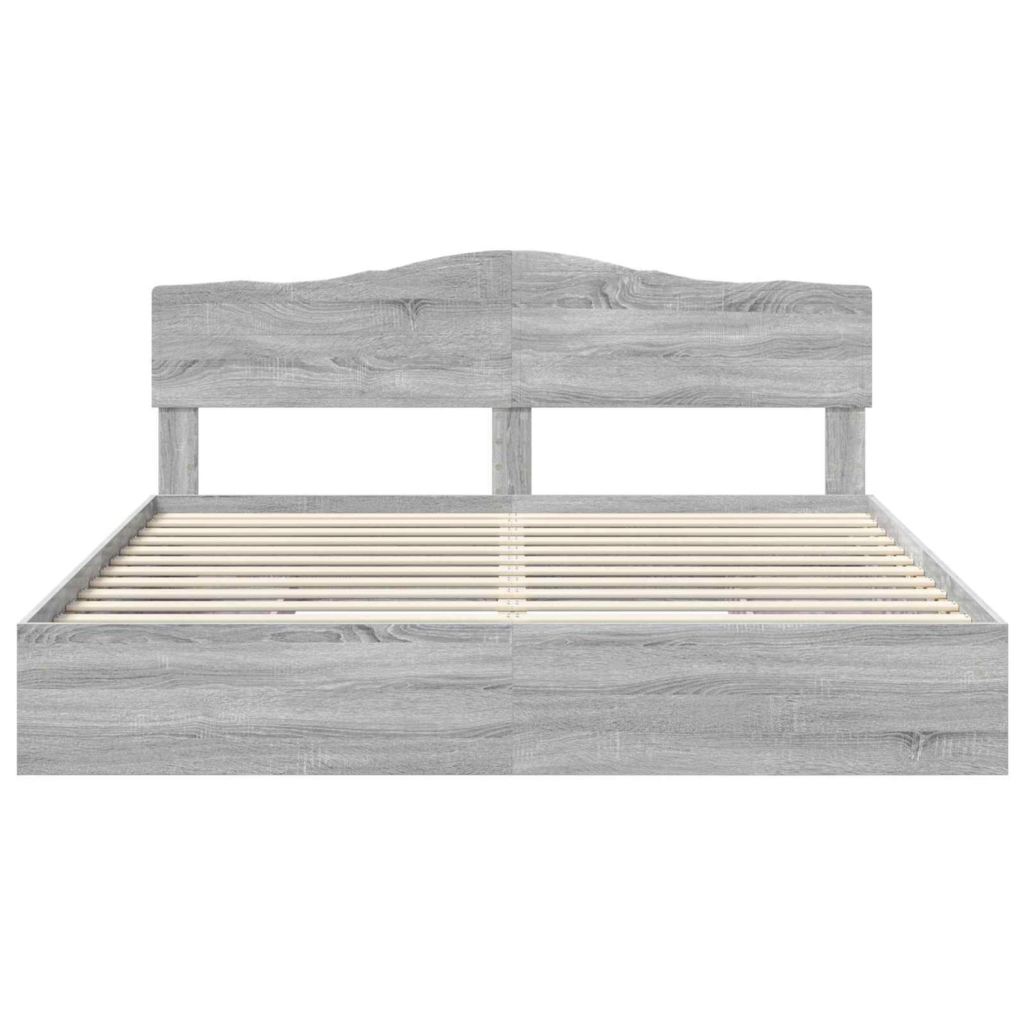 Storage Bed Grey Sonoma 200 x 200 cm Engineered Wood