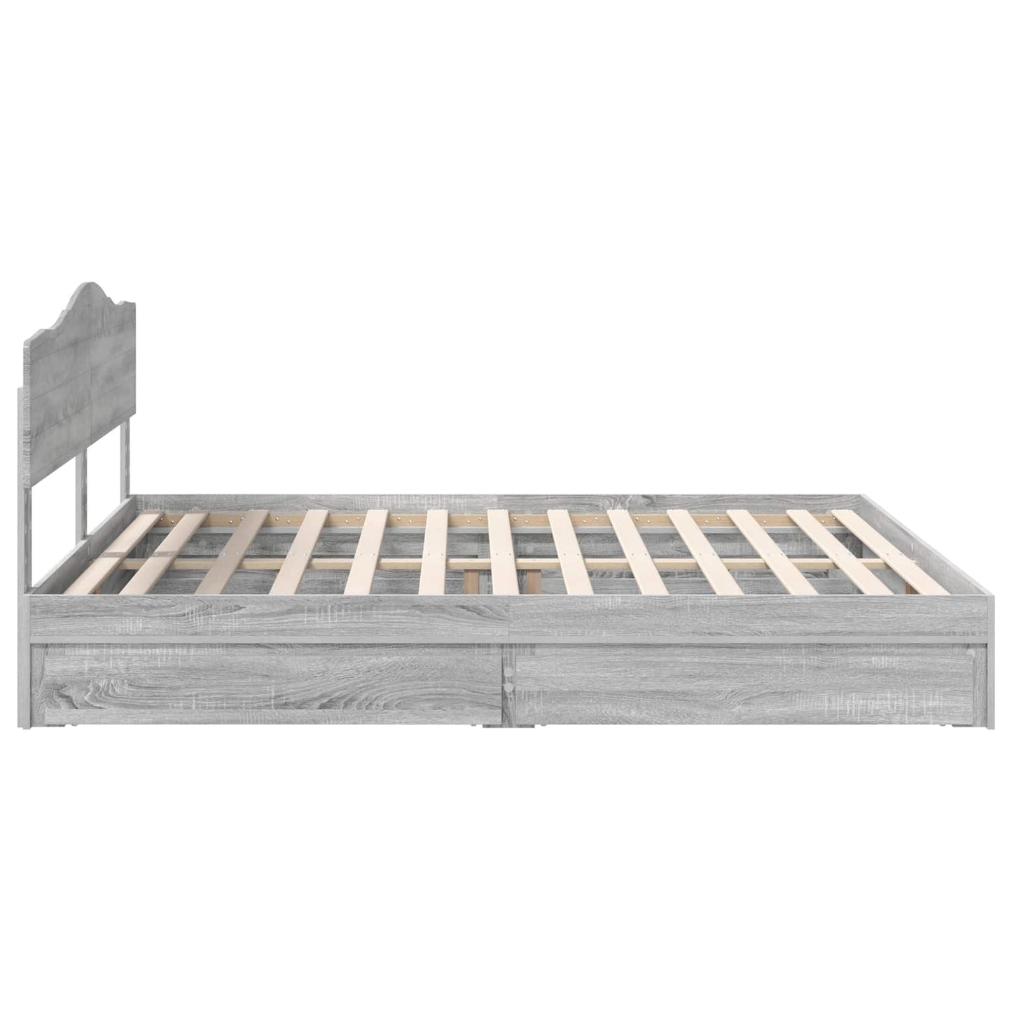 Storage Bed Grey Sonoma 200 x 200 cm Engineered Wood