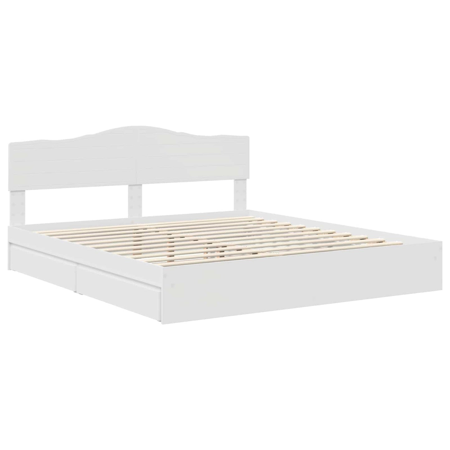 Storage Bed with Headboard White 180 x 200 cm Engineered Wood